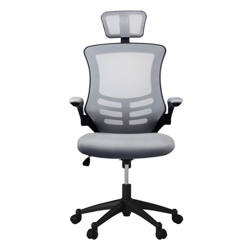Gray Adjustable Height Swivel Rolling Executive Office Chair