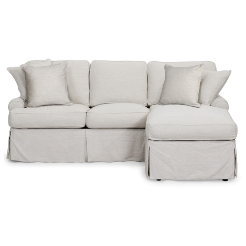 Sunset Trading Horizon Replacement Slipcover Only for T-Cushion Sectional Sofa with Chaise | Light Gray