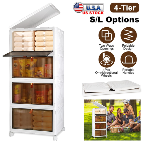 4-Tier Foldable Storage Bins 