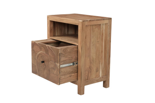 30" Brown Solid Wood Drawer Filing Cabinet