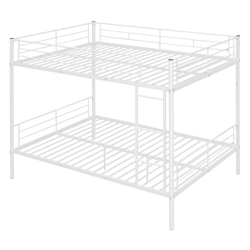 White Full Over Full Iron Bunk Bed
