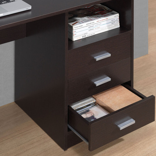 51" Brown Wood Computer Desk With Three Drawers