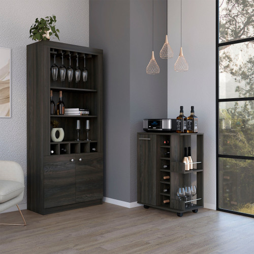 Montenegro 2 Piece Living Room Set, Bar Cart + Bar Cabinet