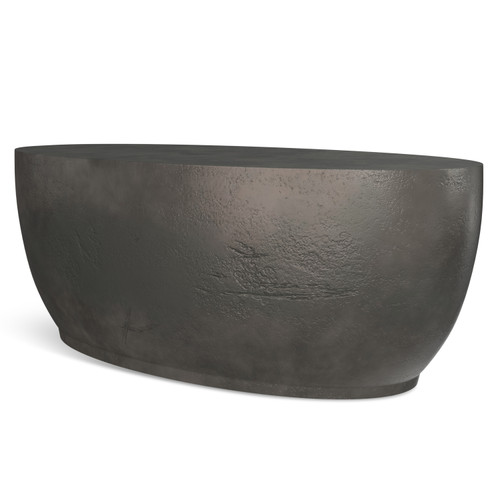 38" Graphite Aluminum Oval Solid Coffee Table