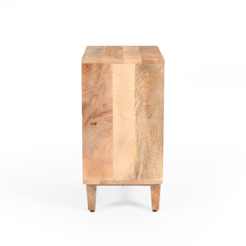 24" Beige Wood One Drawer Nightstand