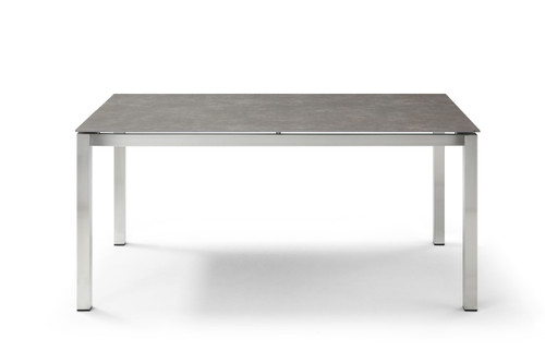 63" Dark Gray Ceramic Outdoor Dining Table