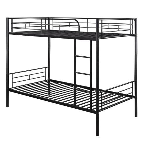 Black Twin Over Twin Metal Bunk Bed
