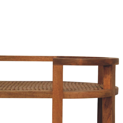 35" Brown Solid Wood Solid Console Table With Shelf And With Two Drawers