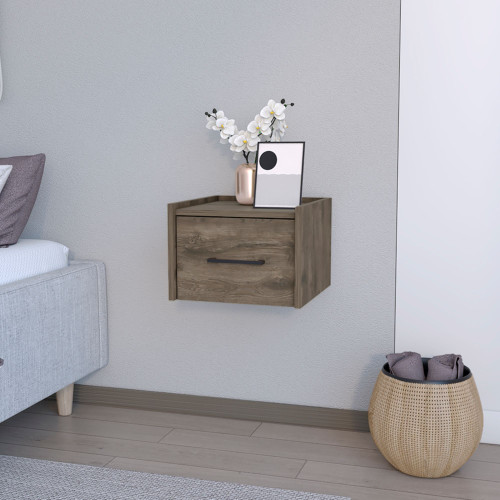14" Brown Wood Nightstand