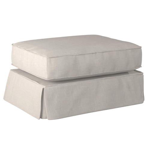 Sunset Trading Horizon Slipcovered Ottoman | Light Gray 