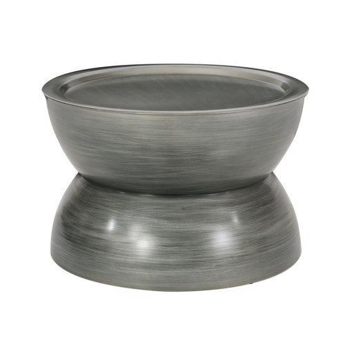30" Silver Iron Round Pedestal Coffee Table
