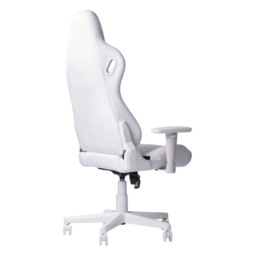 White Adjustable Height Swivel Rolling Gaming Chair