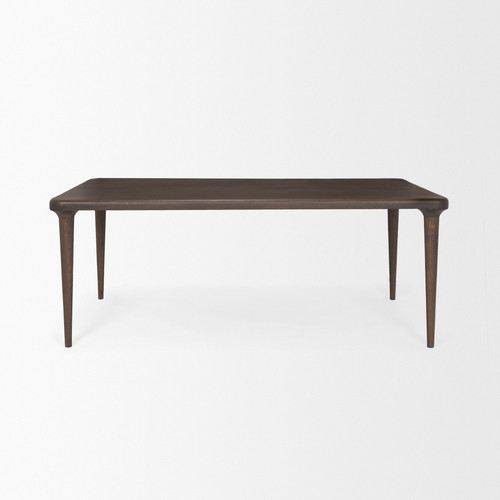 72" Brown Solid Wood Dining Table