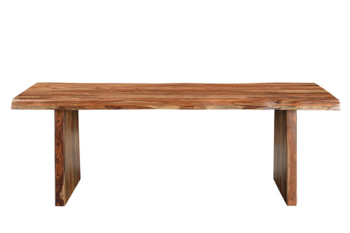 Six Piece Natural Solid Wood Dining Set with Four Chairs and One Bench