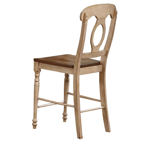 Sunset Trading Brook Napoleon Barstool | Two Tone Light Brown Wood | Counter Height Stool | Set of 2