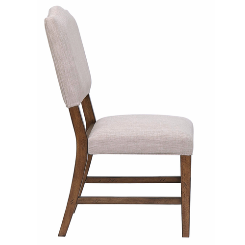 Sunset Trading Simply Brook Performance Fabric Upholstered Dining Chair | Set of 2 | Amish Brown Solid Wood