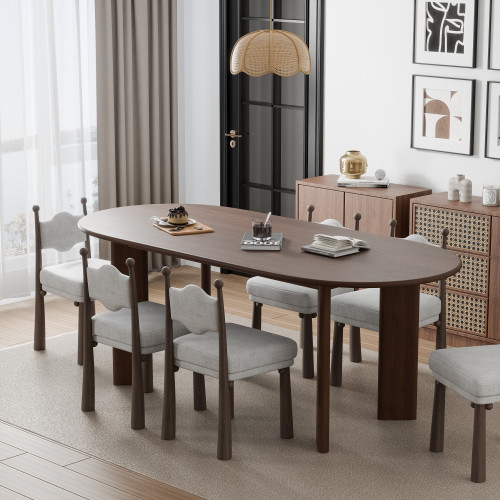 33" Brown Solid Wood Oval Bar Table