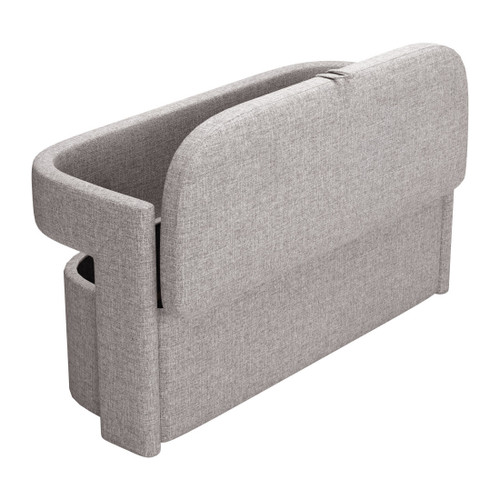55" Gray Fabric and Wood Upholstered Bench