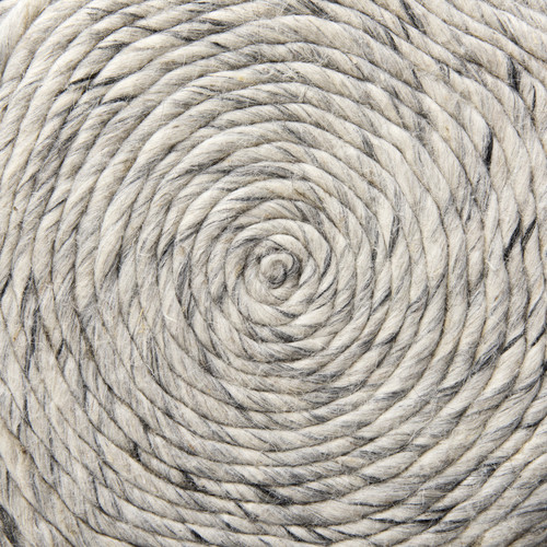 16" Beige and Gray Fabric Geometric Round Pouf Ottoman