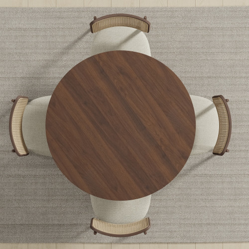 42" Brown Solid Wood Rounded Bar Table
