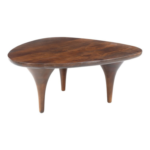 38" Walnut Solid Wood and Wood Triangle Coffee Table