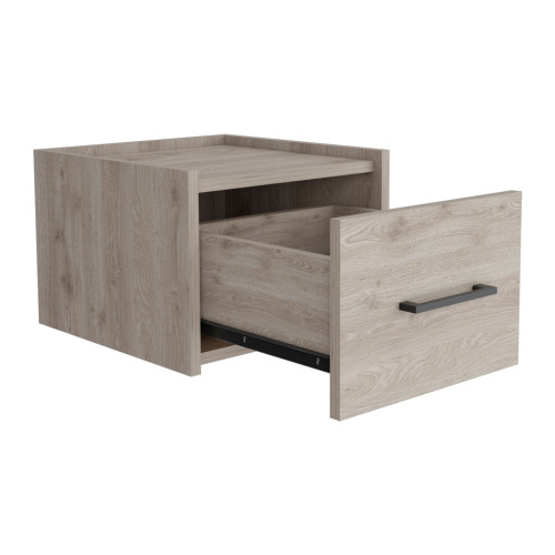 14" Gray Wood Nightstand