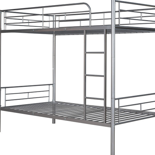 Silver Twin Over Twin Metal Bunk Bed