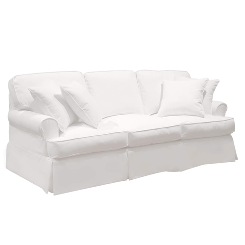 Sunset Trading Horizon Replacement Slipcover Only for T-Cushion Sofa | Performance Fabric Washable Water-Resistant Stain-Proof | White
