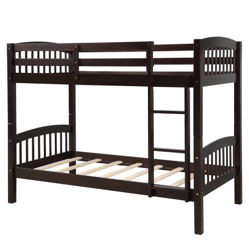 Espresso Twin Over Twin Wood Bunk Bed