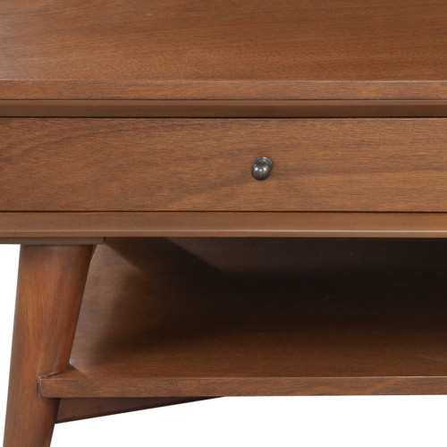 48" Brown Solid Wood Coffee Table With Drawer