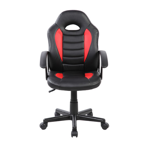 Red Adjustable Height Swivel Rolling Office Chair