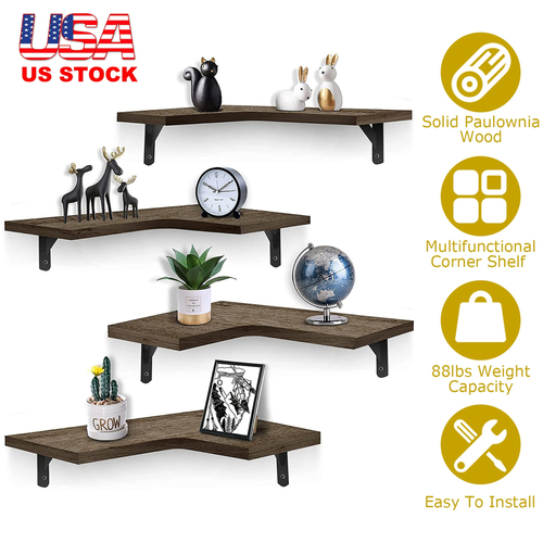 4Packs Corner Floating Shelf Wall Mount 
