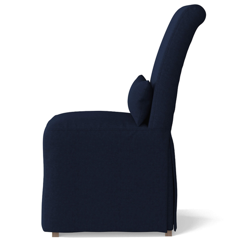 Sunset Trading Newport Slipcovered Dining Chair | Performance Fabric Washable Water-Resistant Stain-Proof | Navy Blue 