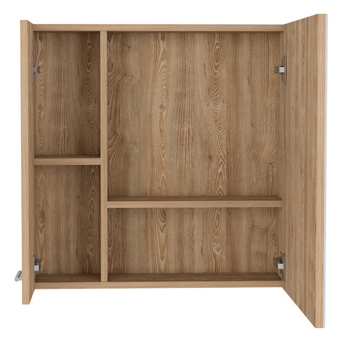 24" Natural Wood Wall Mounted Double Door Medicine Cabinet