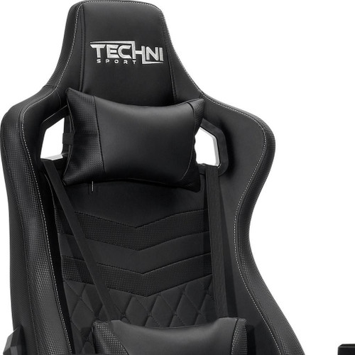 Black Adjustable Height Swivel Rolling Gaming Chair