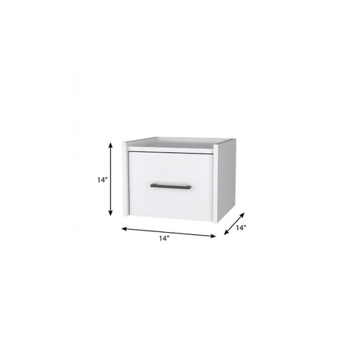 14" White Wood Nightstand