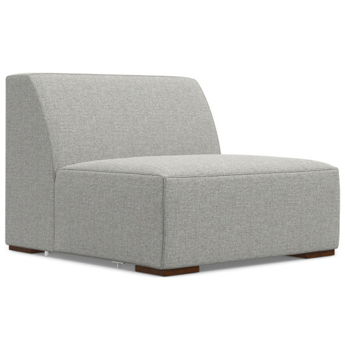 116" Gray Fabric Modular Sofa With Brown Legs