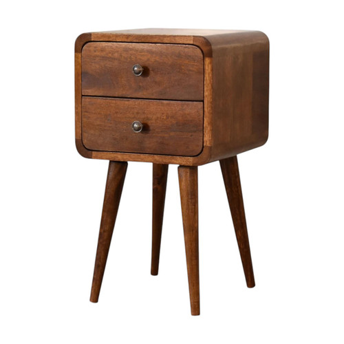 22" Chestnut Solid Wood Two Drawer Nightstand