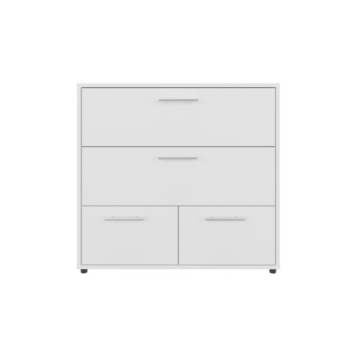 24" White Wood Three Drawer Dresser