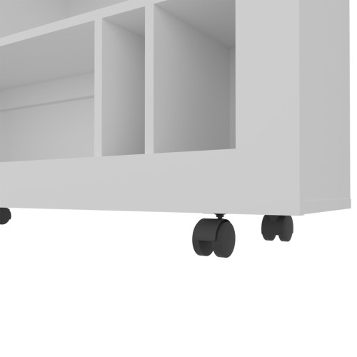 25" White Wood Two Tier Bookcase