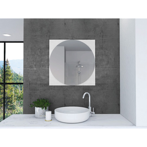 Salerno Mirror, Square Shape, Sandblasting Borders