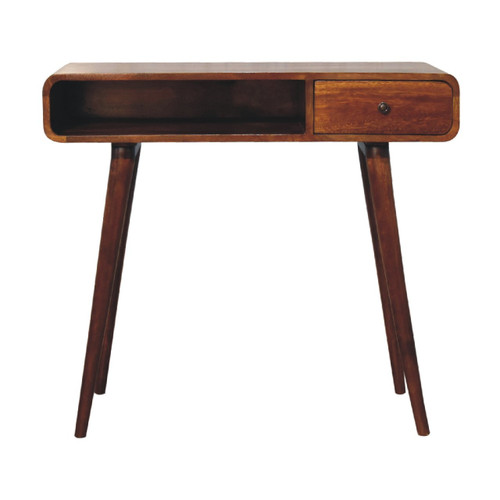 35" Brown Solid Wood Writing Desk