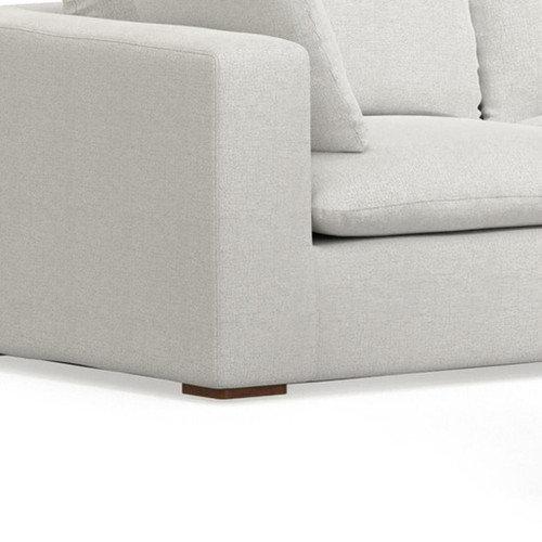 125" Gray Fabric Sofa With Ottoman With Brown Legs