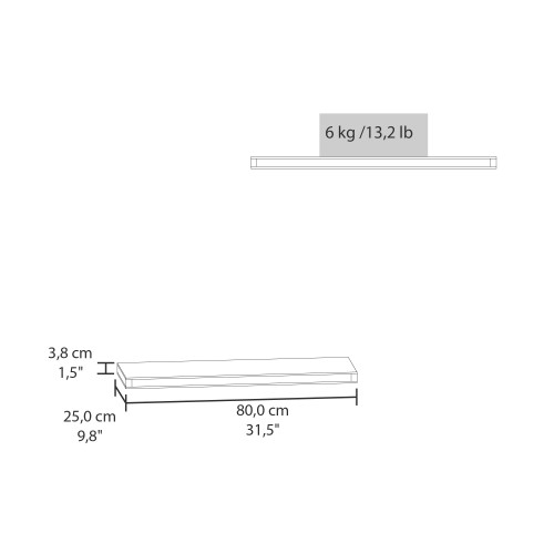 Set Of Five Beige Wood Wall Mounted Floating Shelf