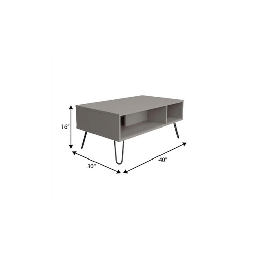 30" Gray Wood Solid Coffee Table