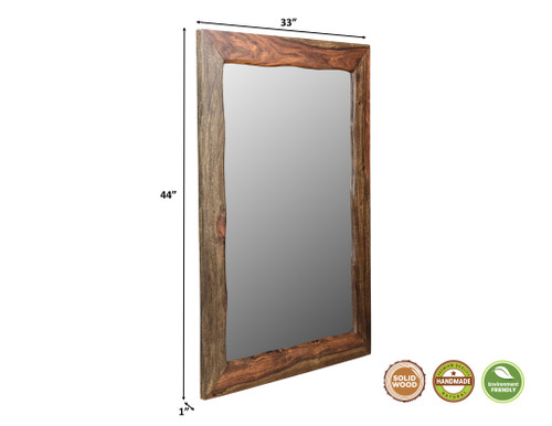 Five Piec Dark Brown Solid Wood Bedroom Set With Mirror