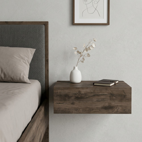 16" Brown Wood Nightstand