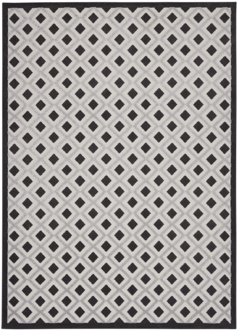 Homeroots Home Decor 8' x 11' Black White Gray Indoor Outdoor Area Rug