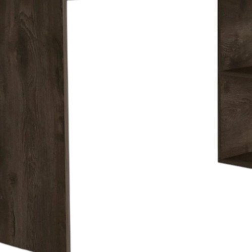 60" Dark Brown Wood L Shape Writing Desk