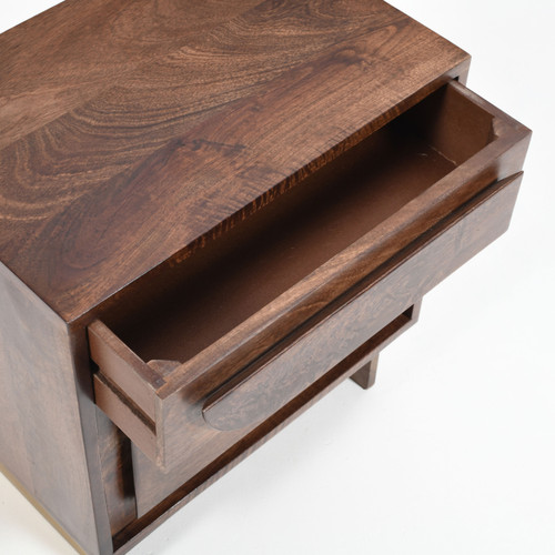20" Brown Wood One Drawer Nightstand
